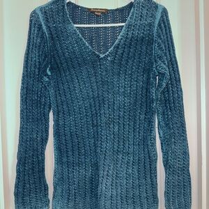 Tommy Bahama Blue V-Neck Sweater Linen/Cotton Women’s XXS